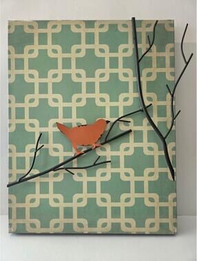 Rustic Farmhouse Perched Bird Metal Vintage Wall Art
